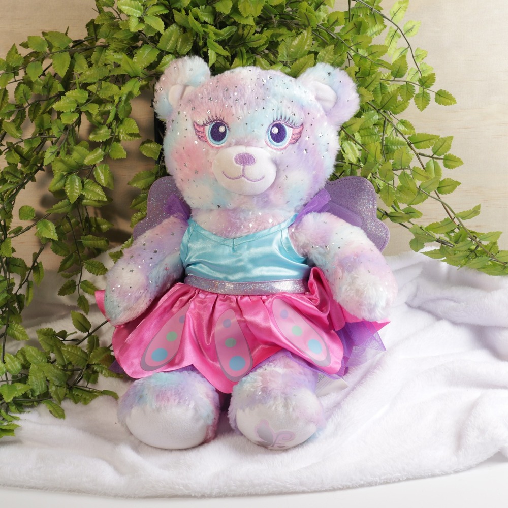 Build-A-Bear Fairy Friend Pastel Tie Dye Plush with Wings and Outfit